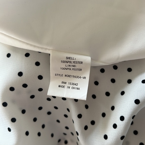 Polka Dot Midi Dress - Flowy Fitted White Midi Dress with Black Polka Dots - Picture 7 of 8